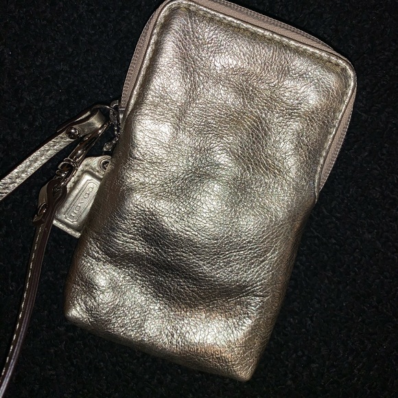 Coach Silver/Gold Wristlet Wallet - Picture 9 of 9